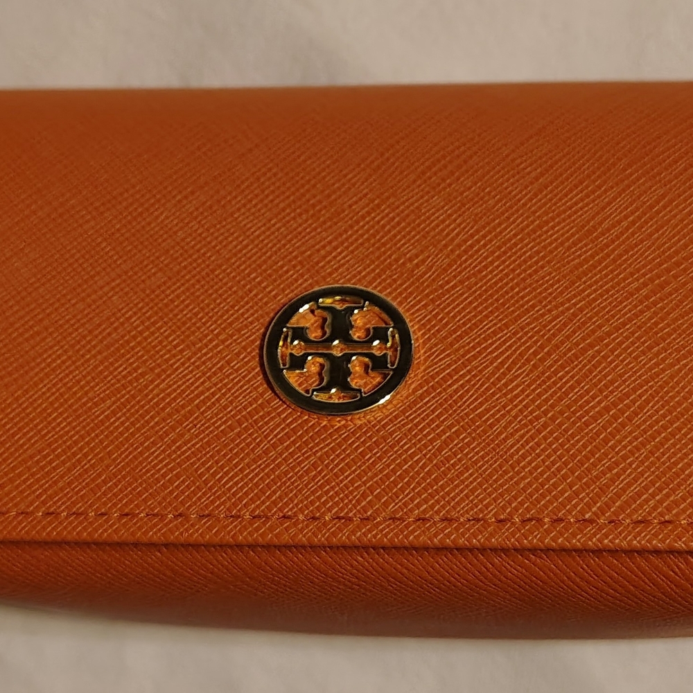 Tory Burch Leather Orange Suede Lined Sunglasses Case